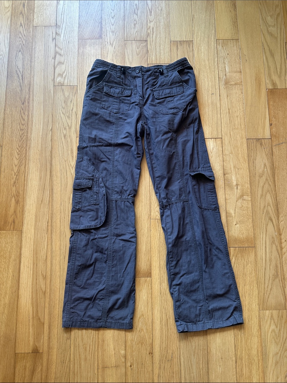 Brandy Melville Kim Charcoal Gray Cargo Pants 100% Cotton